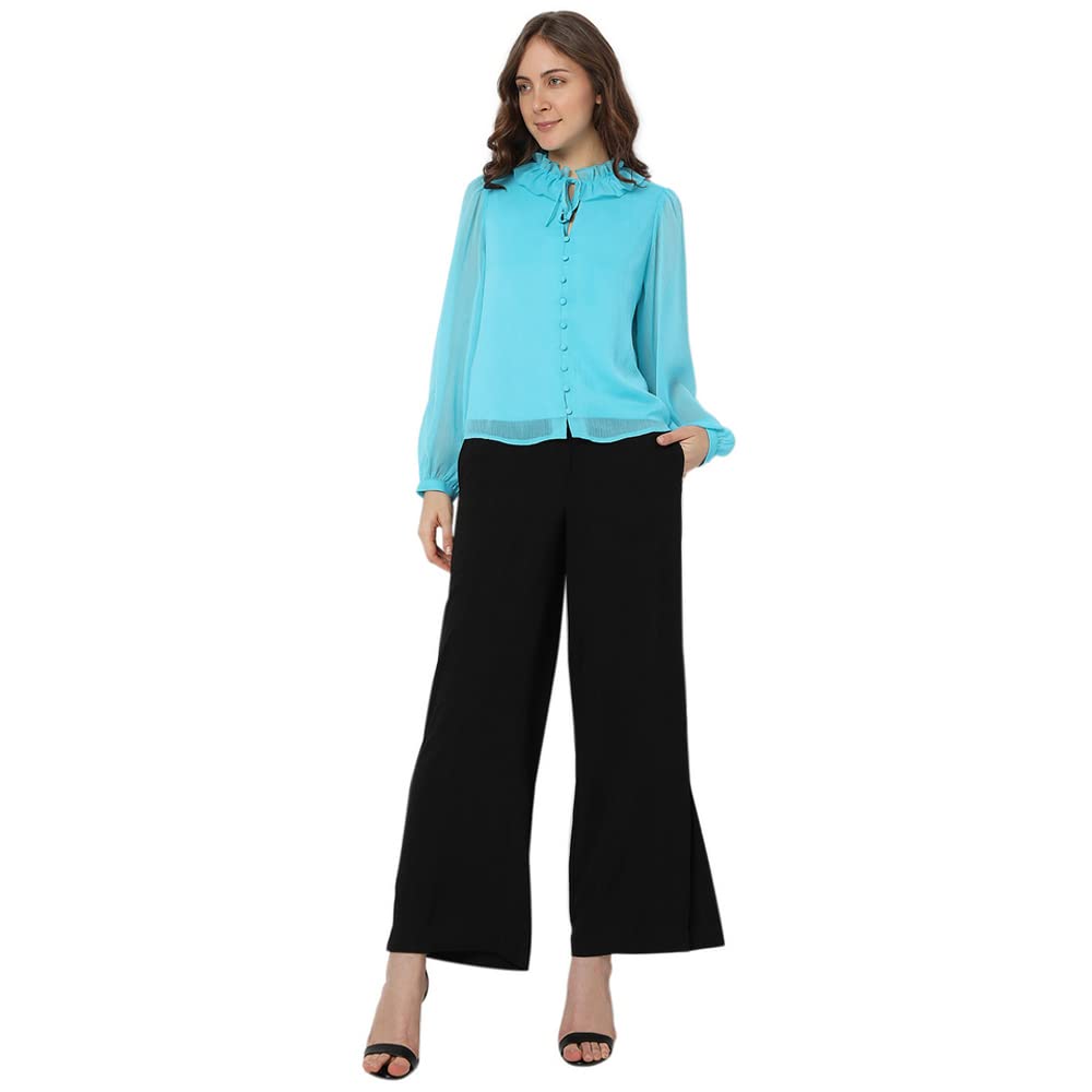 Solid Polyester Round Neck Women's Regular Fit Top - Image 4