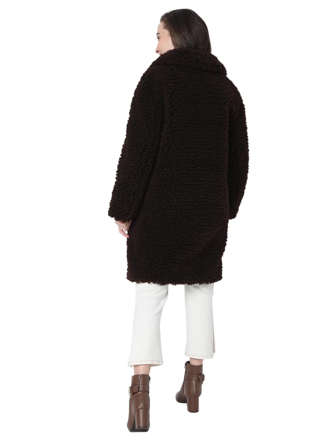 Women's Polyester Knee Length A-Line Coat - Image 4