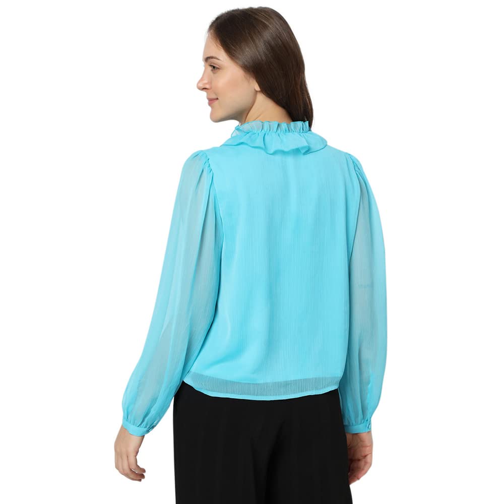 Solid Polyester Round Neck Women's Regular Fit Top - Image 2