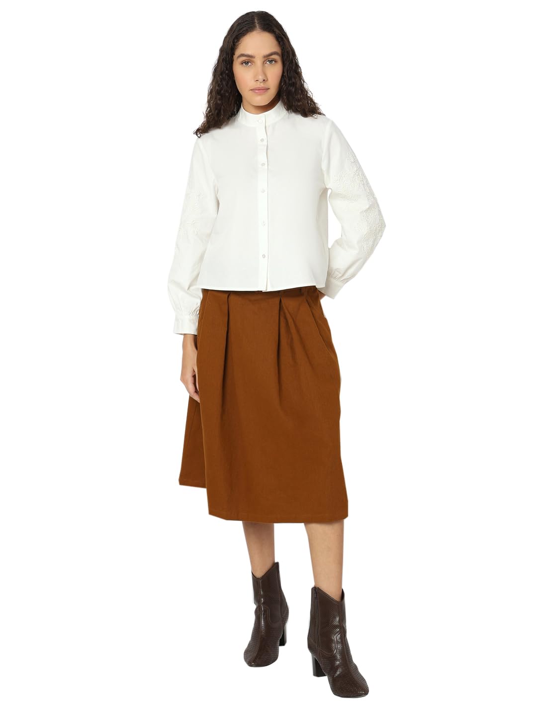 Women's Linen Solid Regular Fit T-Shirt - Image 5