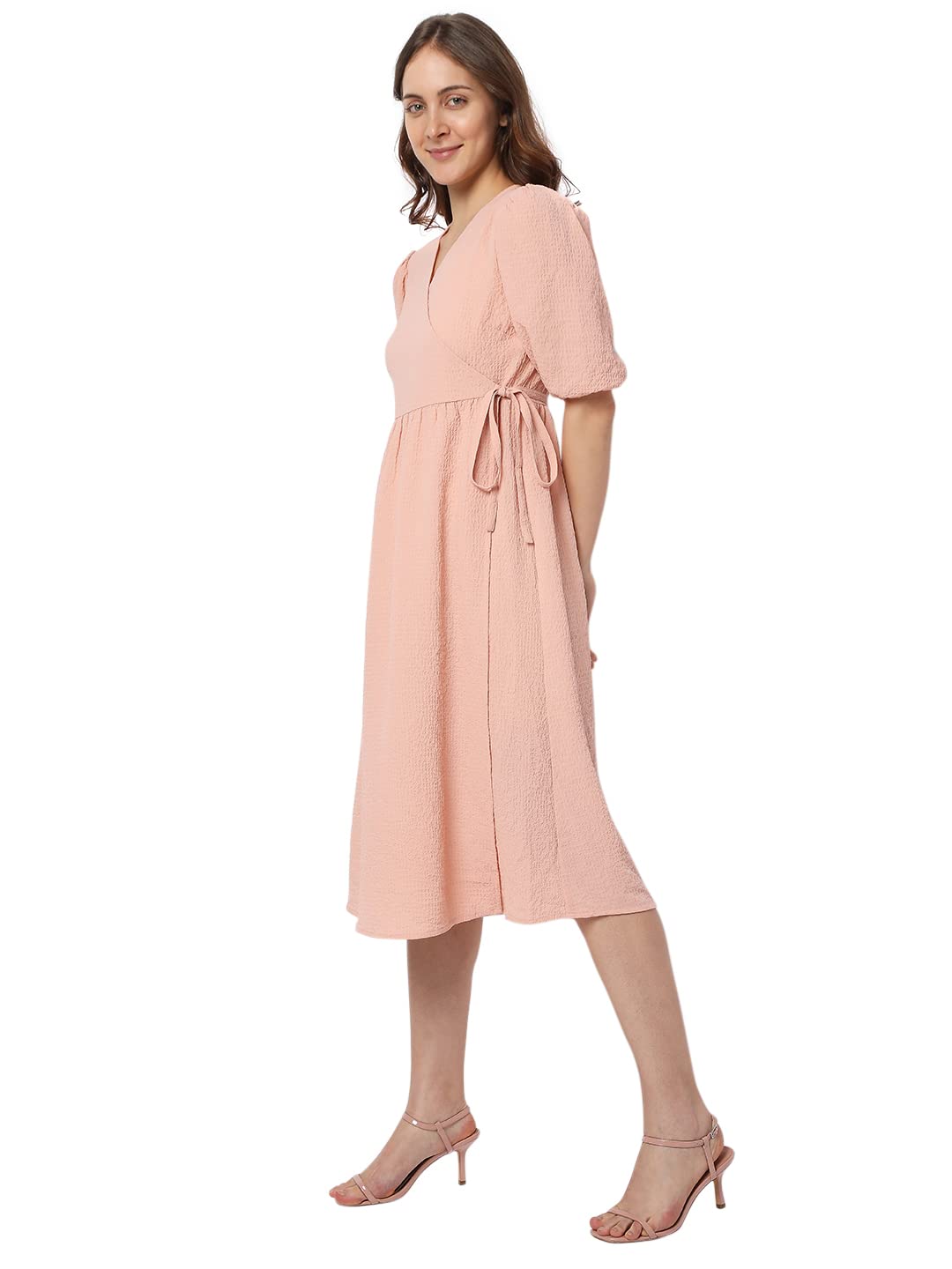 Women's Midi Polyester Blend Wrap Dress - Image 3