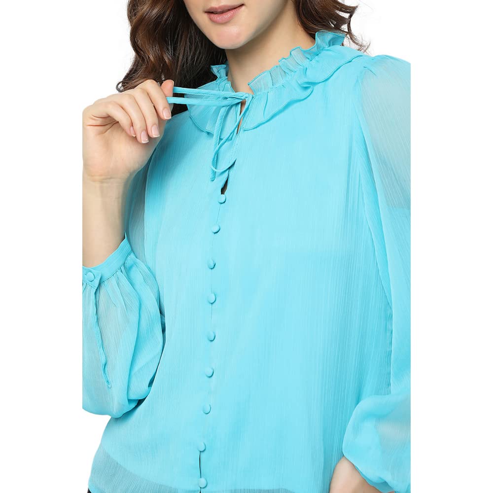 Solid Polyester Round Neck Women's Regular Fit Top - Image 6