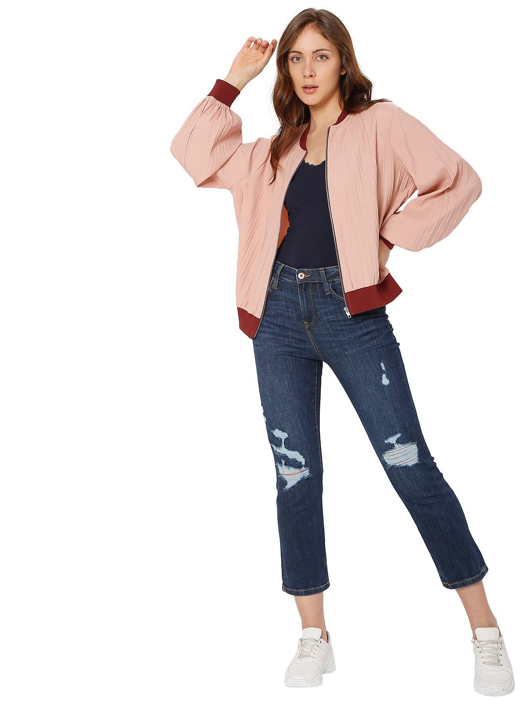Women's Standard Length Polyester Stylised Jacket - Image 2