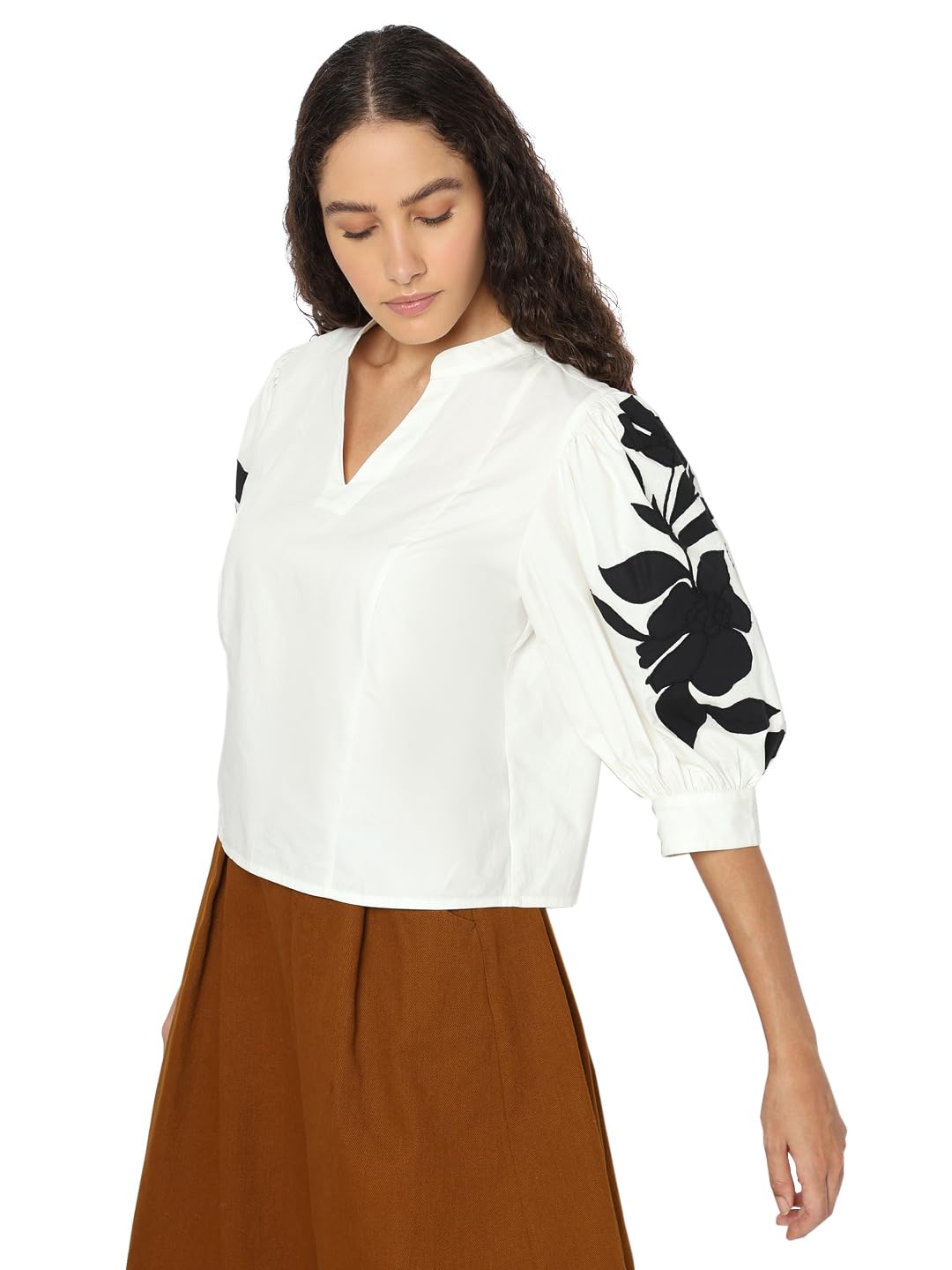 Women's Cotton Solid Regular Fit T-Shirt - Image 3