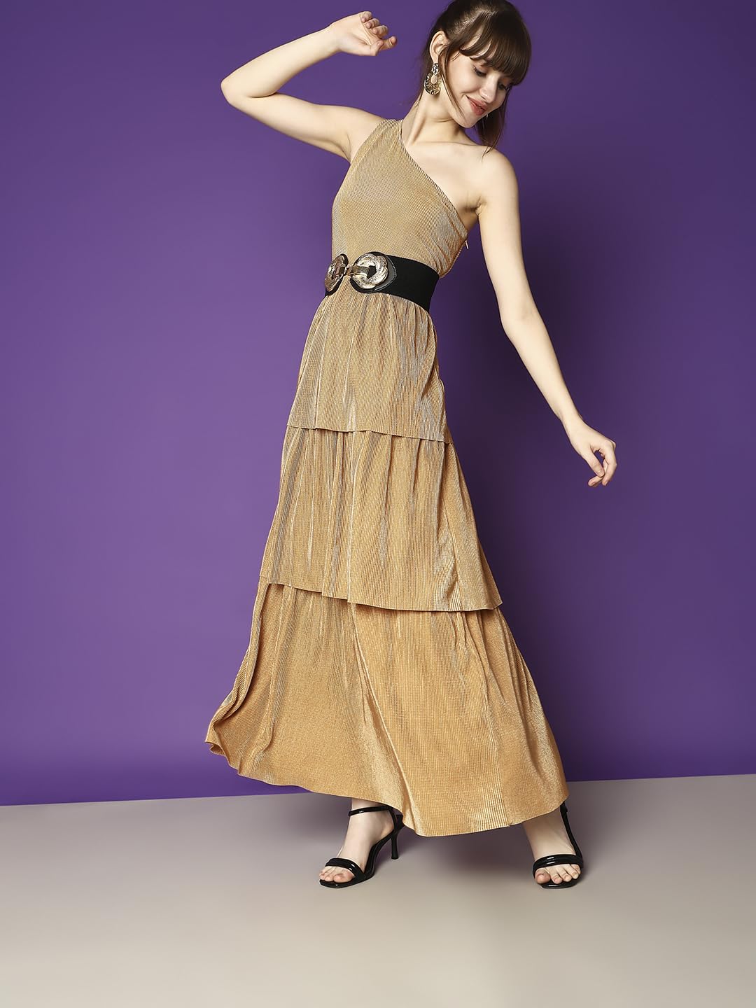 One Shoulder Tiered Maxi Dress - Image 2