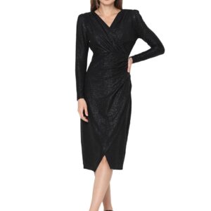Long Sleeves Wrap Dress