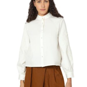 Women's Linen Solid Regular Fit T-Shirt