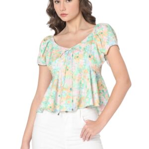 Floral Print Peplum Top