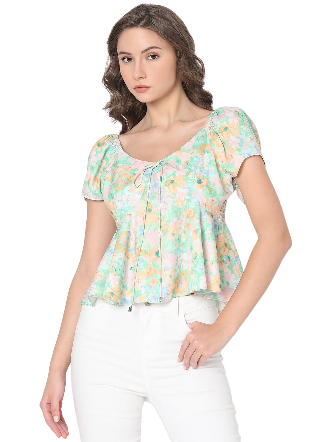 Floral Print Peplum Top
