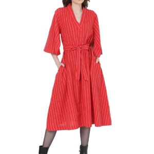 Women's Cotton Blend A-Line Calf Length Dress