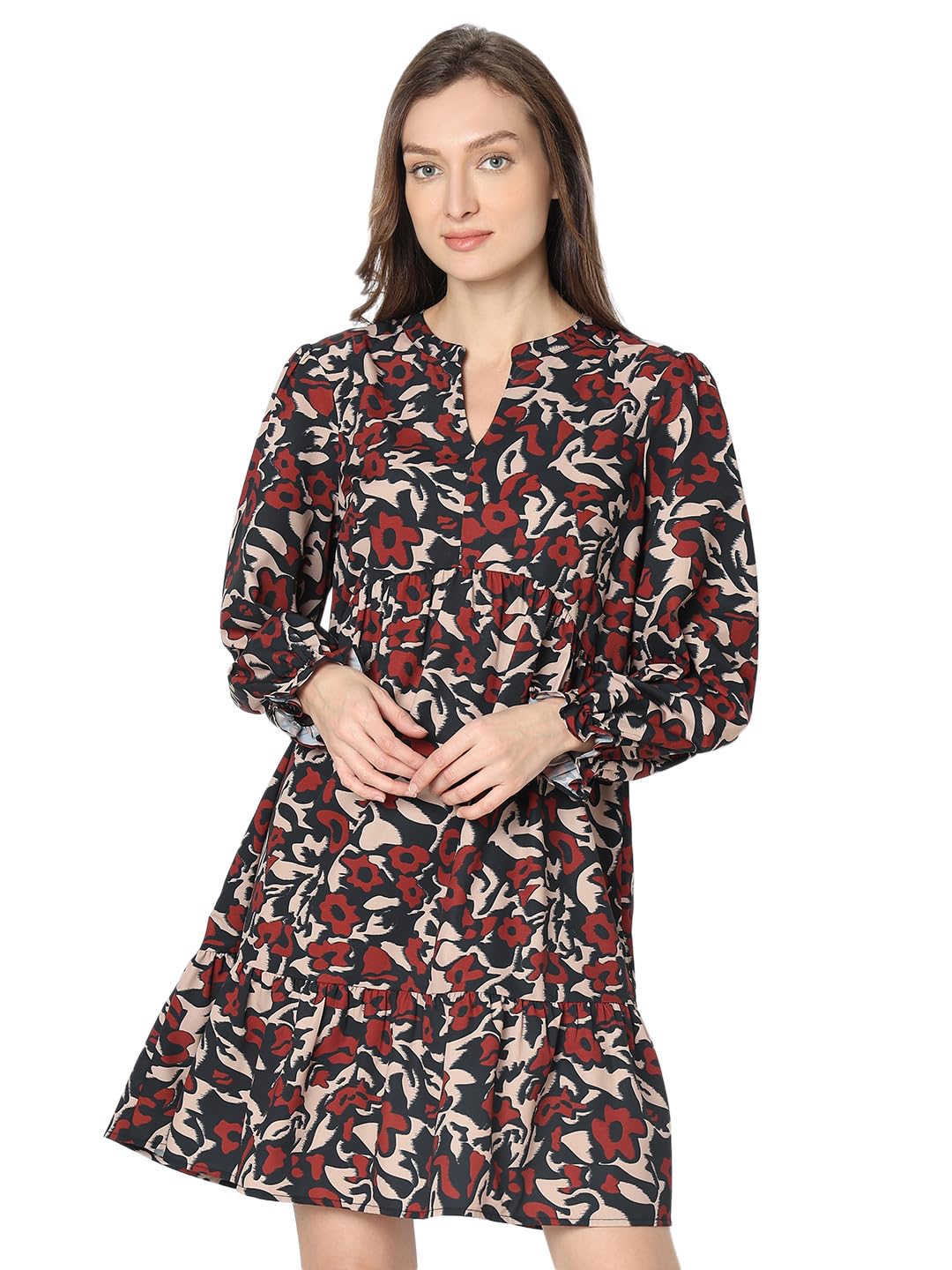 Women's Polyester A-Line Above The Knee Dress