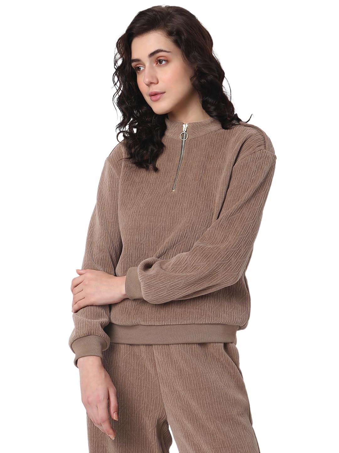 Women's Polyester Blend Round Neck Sweatshirt