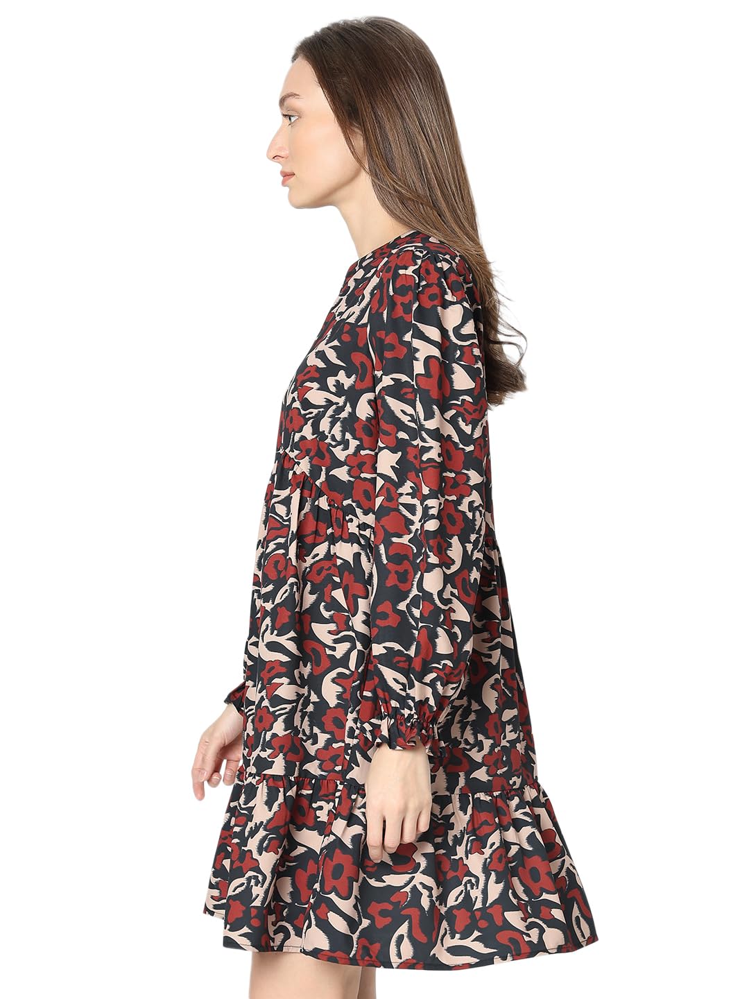 Women's Polyester A-Line Above The Knee Dress - Image 3