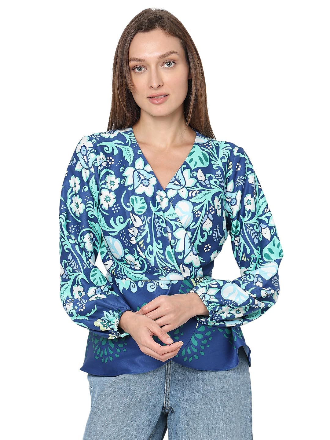 Floral Printed Puff Sleeves Top