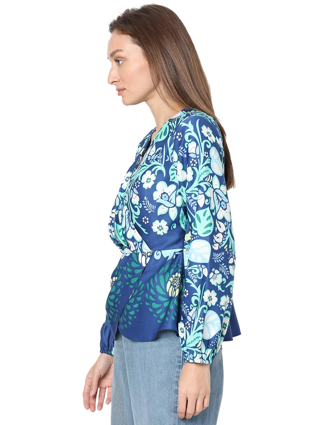 Floral Printed Puff Sleeves Top - Image 3
