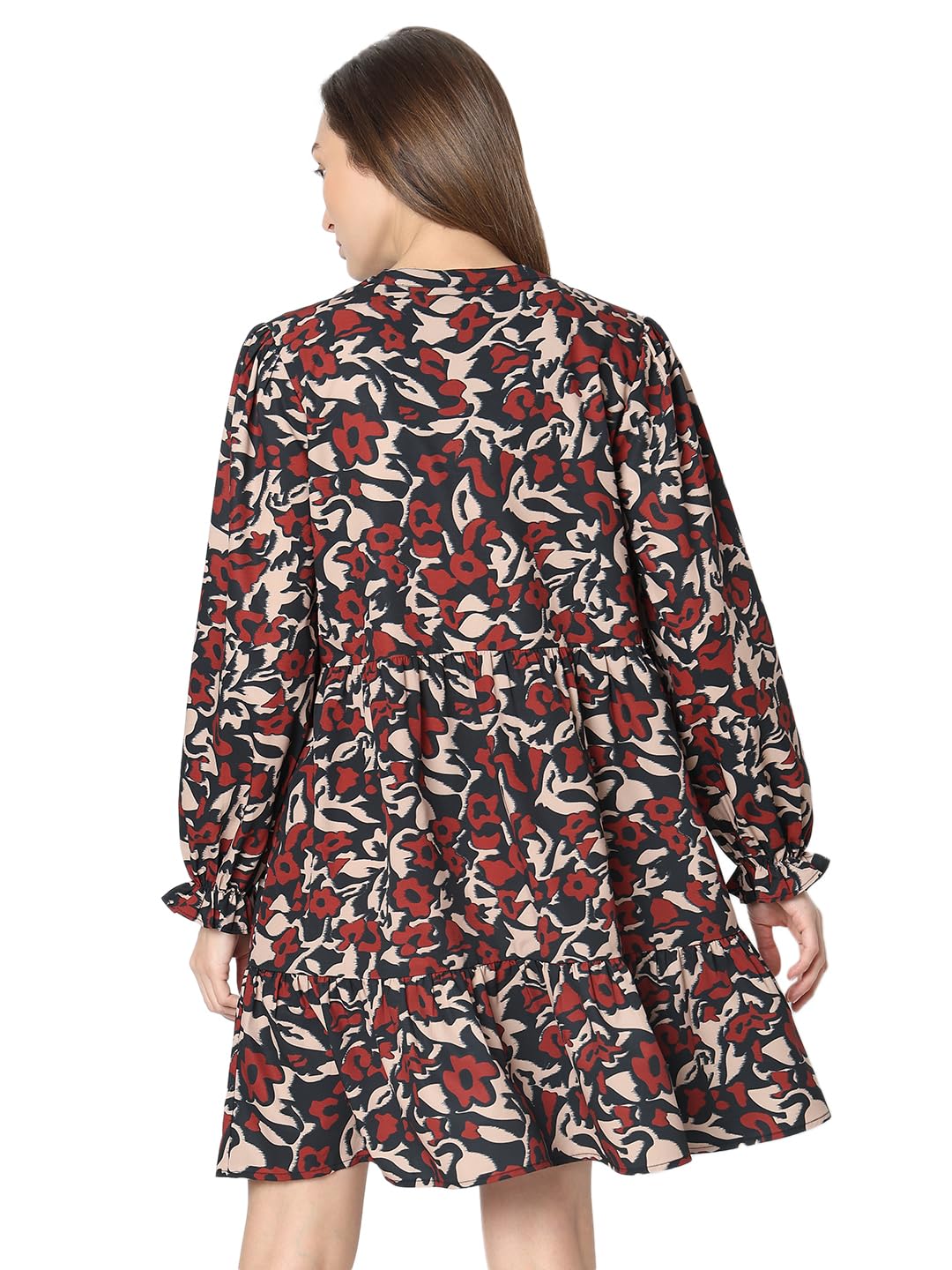 Women's Polyester A-Line Above The Knee Dress - Image 4