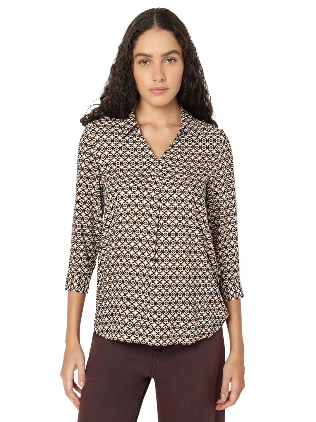 Women's Geometric Regular Fit T-Shirt