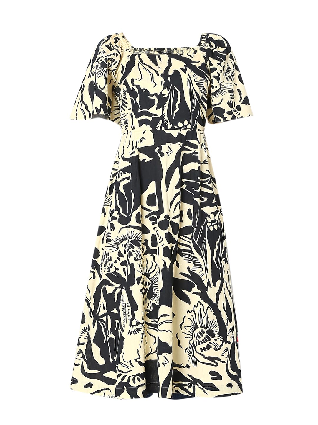 Tropical Printed Fit and Flare Midi Dress - Image 6