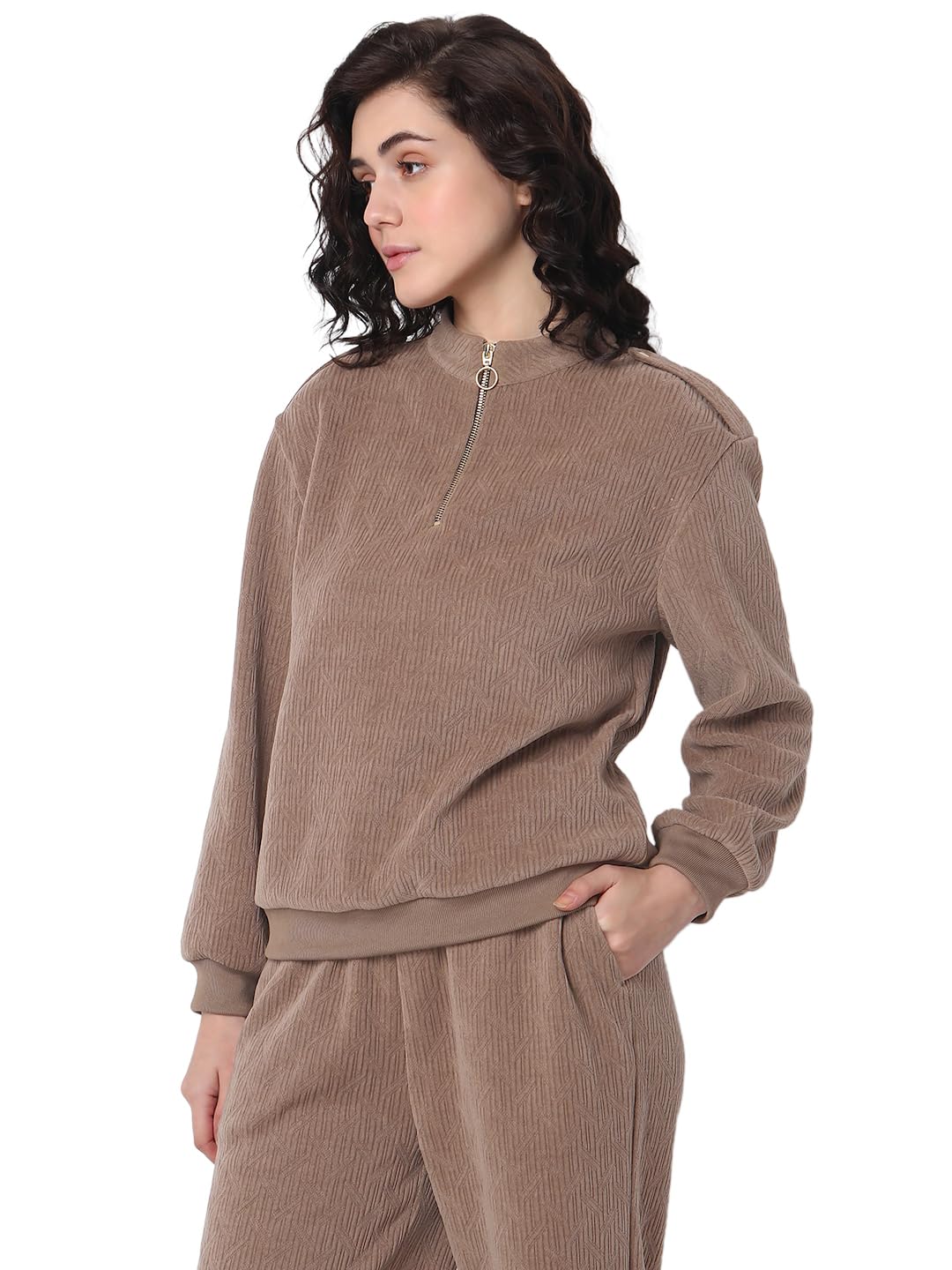 Women's Polyester Blend Round Neck Sweatshirt - Image 3