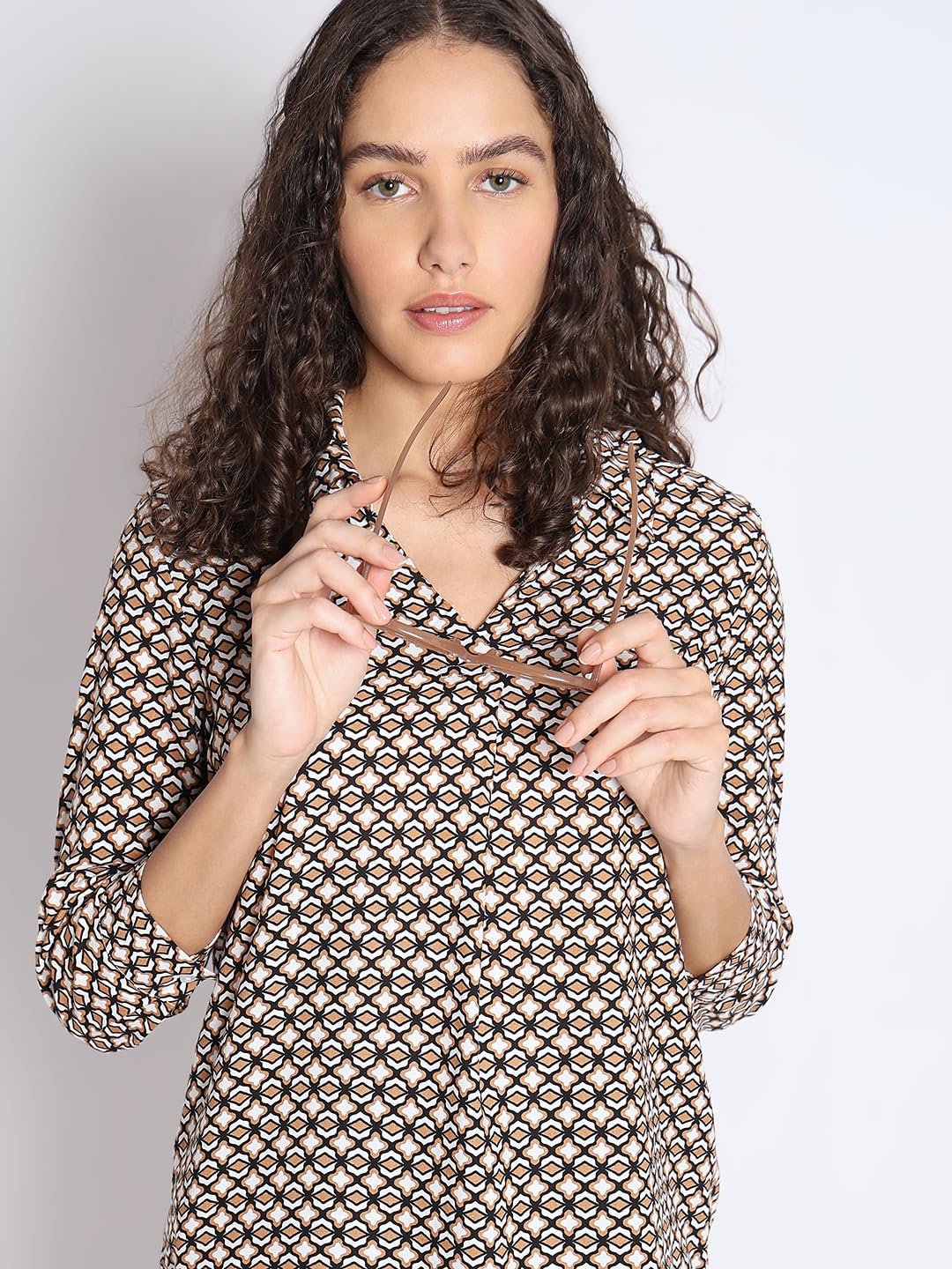 Women's Geometric Regular Fit T-Shirt - Image 2