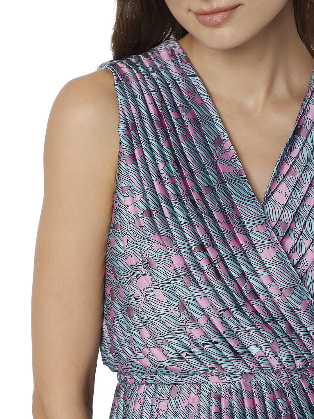 Pink Print Wrap Top - Image 5